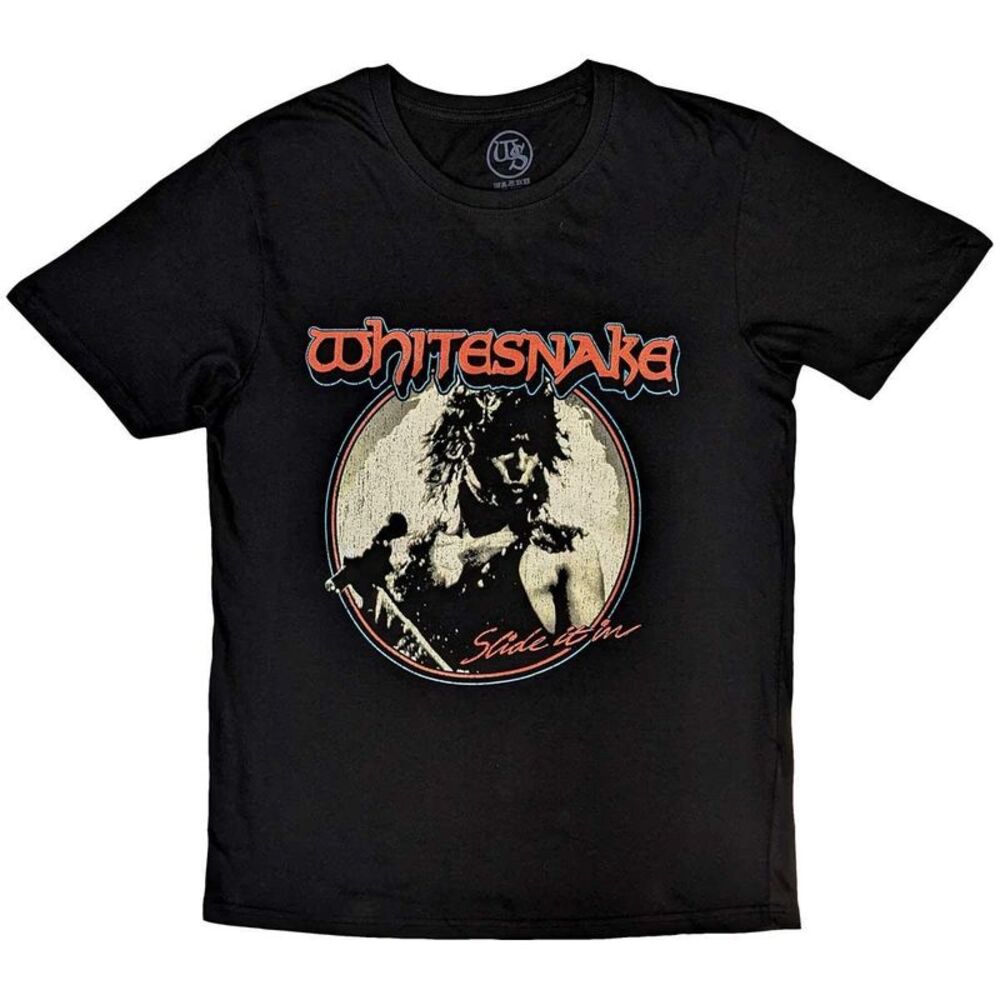 Whitesnake Unisex Adult Slide It In Cotton T-Shirt / Black